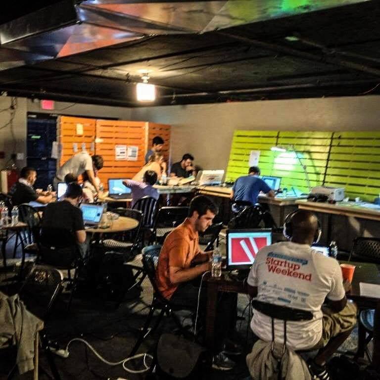 Hackathon being performed at the hackerspace